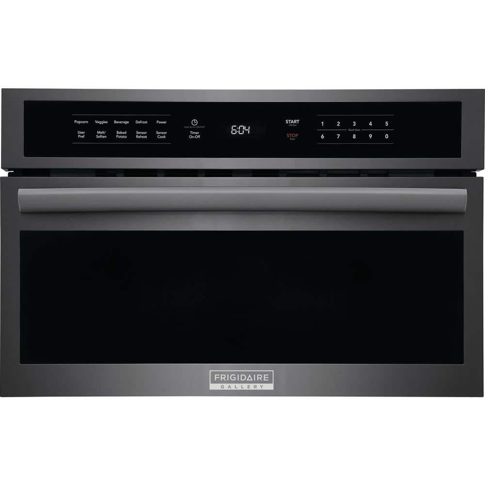 Frigidaire Gallery 30 in. Width 1.6 cu. ft. Black Stainless Steel with Drop-Down Door 1650-Watt Built-In Microwave Oven