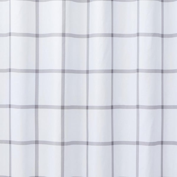 Truly Soft Printed Windowpane Sheet Set - White/Charcoal - Queen