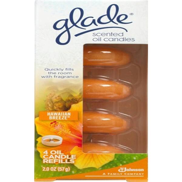 Glade 2 oz. Hawaiian Breeze Scented Oil Candles 4-Refill (9-Pack)-DISCONTINUED
