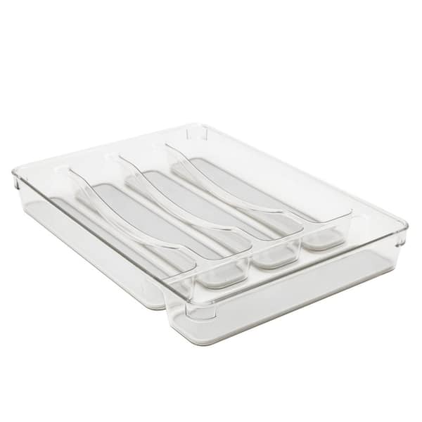 Kitchen Cutlery Tray Beige 5 Compartment Plastic Drawer Organizer Holder. 