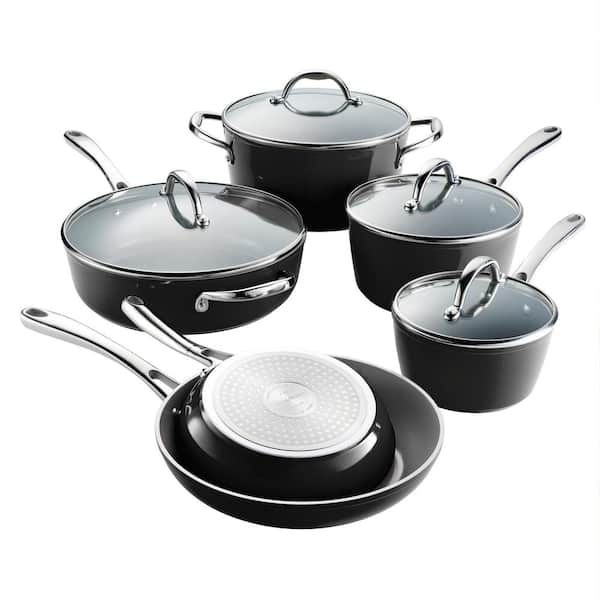 Tramontina 10 Piece Cold Forged Ceramic Cookware Set - Black