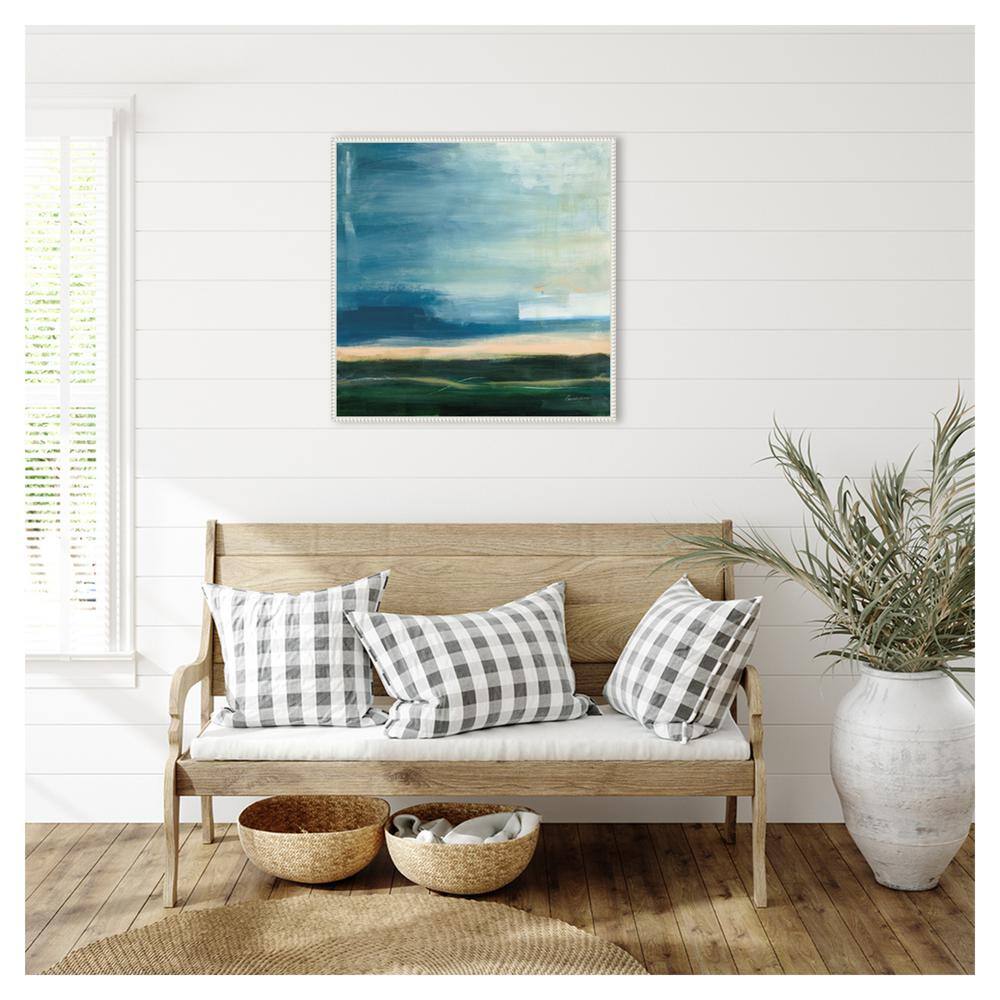 30"x30" Life Light Landscape Abstract Canvas Wall Art with White Frame
