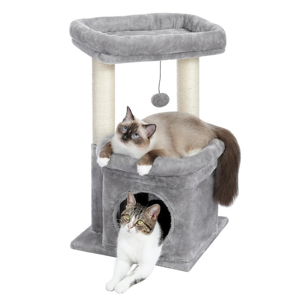 Modern Cat Tree Tower with Large Plush Perch and Sisal Scratching