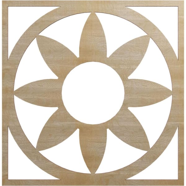 0.25 in. x 7.625 in. x 22 in. Wood Medallion Moulding