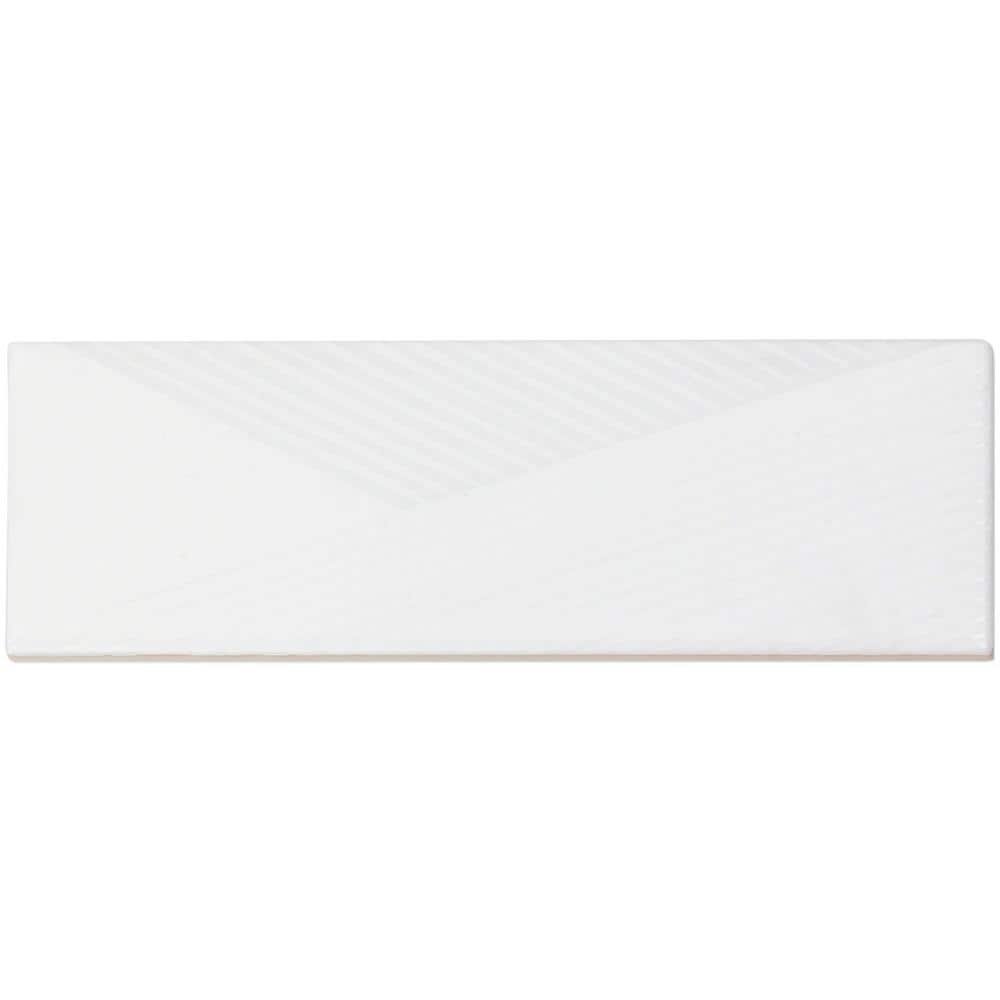 Archer White 2" x 8" Polished Ceramic Subway Wall Tile