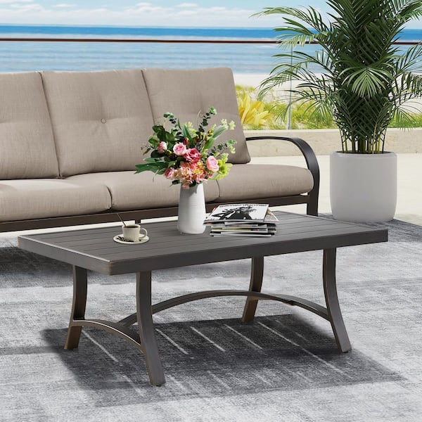 ULAX FURNITURE Chamber Rectangular Aluminum Outdoor Coffee Table