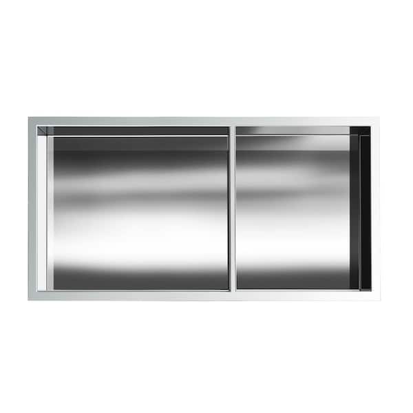 JAG PLUMBING PRODUCTS Showroom Series 12 in. x 24 in. Niche with Shelf in Polished Chrome