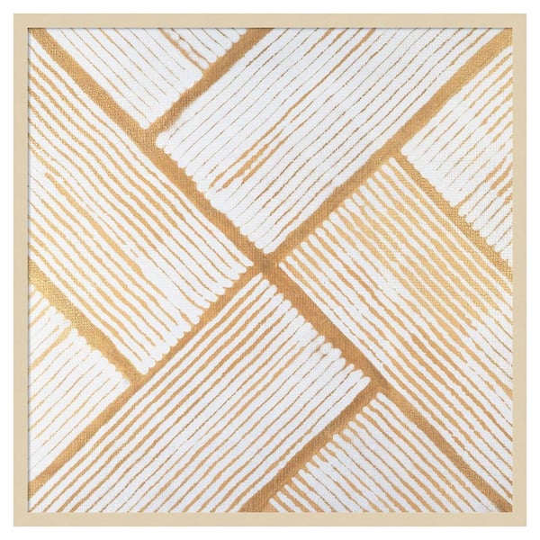 Amanti Art Goldenrod Corduroy I by Vanna Lam 33 in. W x 33 in. H. Wood Framed Wall Art Print Framed in Brown