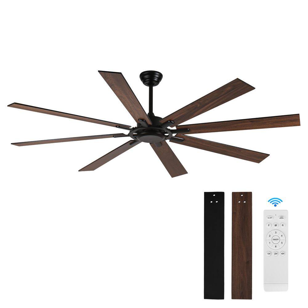 72 in. Indoor/Outdoor Black 6-Speed Black Blades 3-Size Downrod Mount Standard Ceiling Fan with Remote Control price history on PriceWatchPro