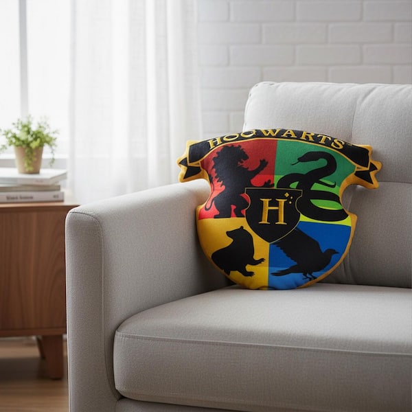 Harry Potter House Heraldry Knife Edge 12 in. x 12 in. Cloud Throw Pillow