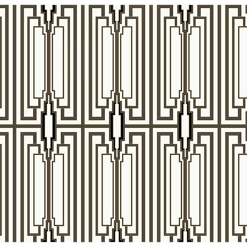 Ebony and Gold Geometric Vinyl Peel & Stick Wallpaper Roll