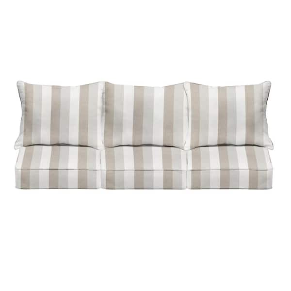 1101Design 22.5 in. x 22.5 in. Deep Seating Indoor/Outdoor Couch Pillow and Cushion Set in Sunbrella Direction Linen