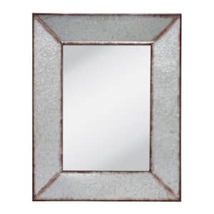 Medium Rectangle Silver Art Deco Mirror (27.95 in. H x 22.047 in. W)