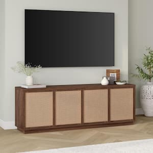 Pryce 70 in. Satin Walnut TV Stand Fits TV's up to 78 in.