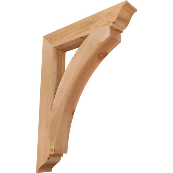 Ekena Millwork 5.5 in. x 48 in. x 36 in. Western Red Cedar Thorton Traditional Smooth Bracket