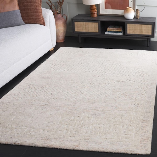 Harvest 5 ft. x 8 ft. Rust/Beige Distressed Solid Color Area Rug