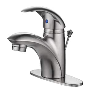 Vantage 4 in. Centerset Single-Handle Bathroom Faucet Rust and Spot Resist with Drain Assembly in Brushed Nickel