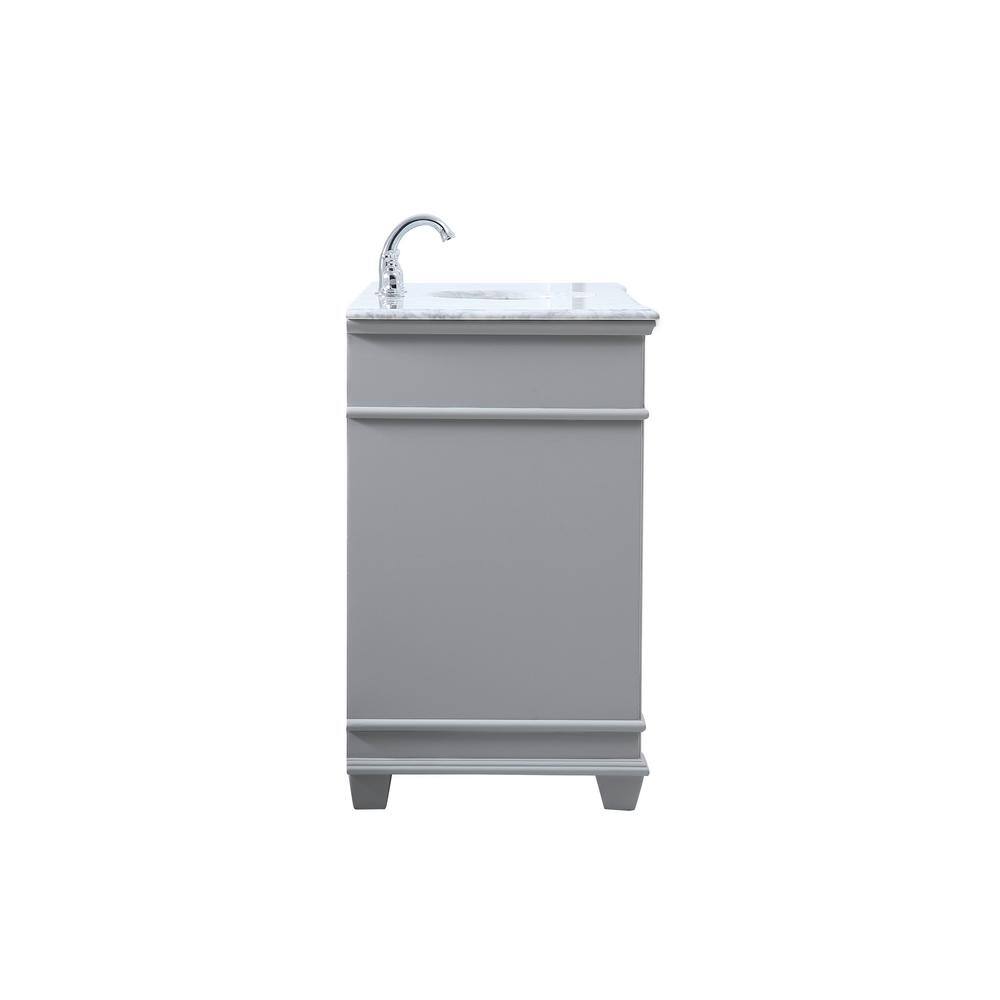 Wesley 48" Gray Solid Wood and Marble Single Bathroom Vanity