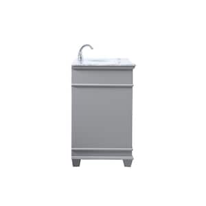 Timeless Home 48 in. W x 21.5 in.D x 35 in.H Single Bath Vanity in Grey with Marble Vanity Top in White with White Basin