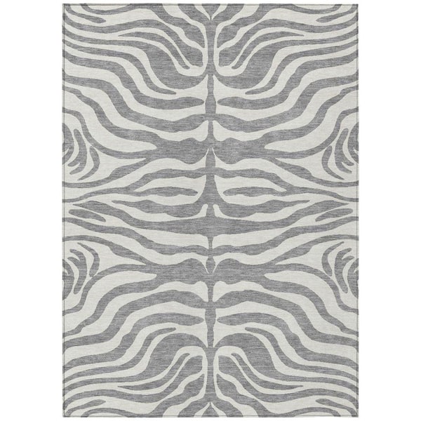 Chantille Machine Washable Indoor/Outdoor Abstract ACN1042 Gray 2 ft. 6 in. x 3 ft. 10 in. Area Rug