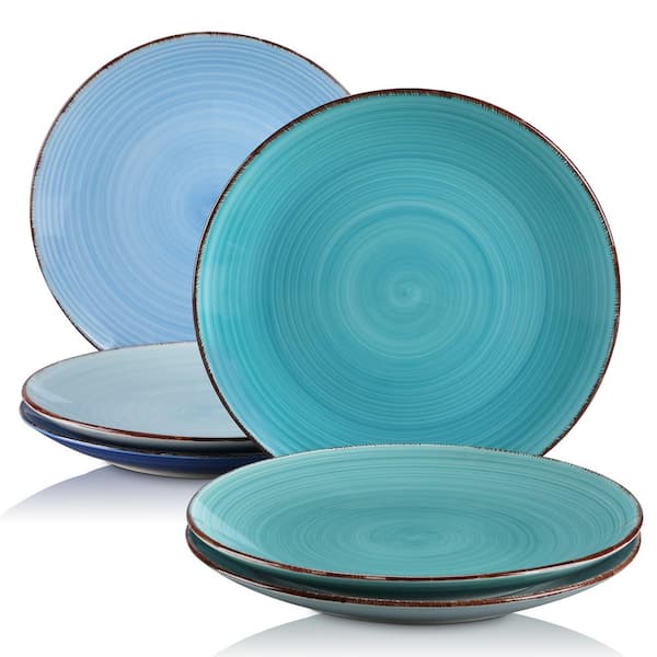 MALACASA Bonita Blue Series Stoneware Dinner Plates (Set of 6)