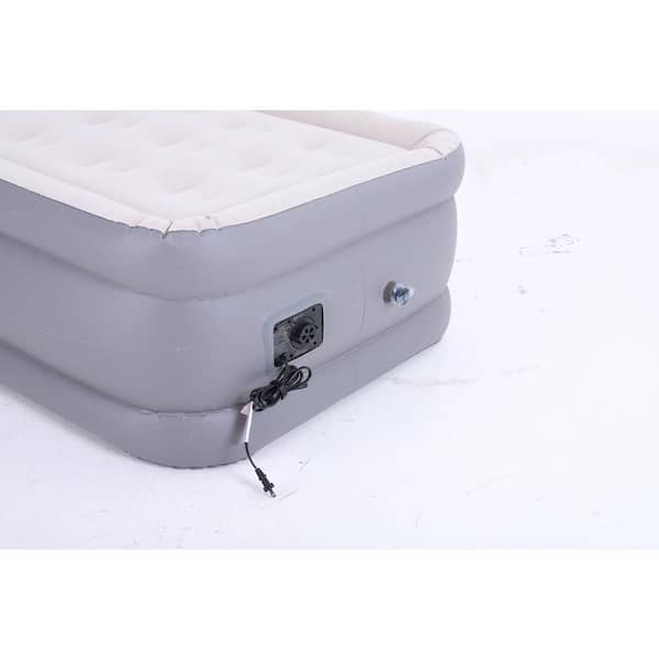 PHI VILLA 18 in. Twin Size Air Mattress with Built-in Pump Storage