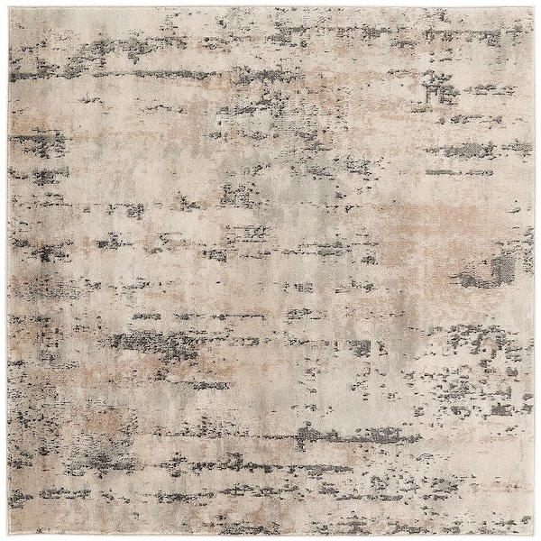 Nourison Concerto Beige Grey 5 ft. x 5 ft. Abstract Contemporary Square Area Rug