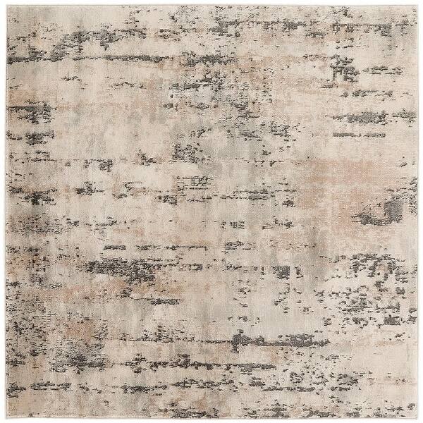 Nourison Concerto Beige Grey 5 ft. x 5 ft. Abstract Contemporary Square Area Rug 956279 The
