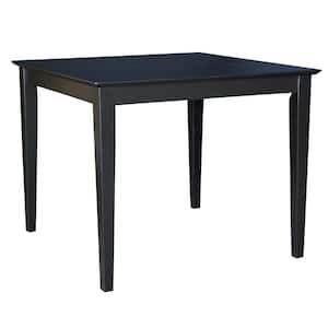 Black Solid Wood Dining Table