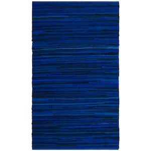 Rag Rug Blue/Multi Doormat 3 ft. x 5 ft. Striped Gradient Area Rug