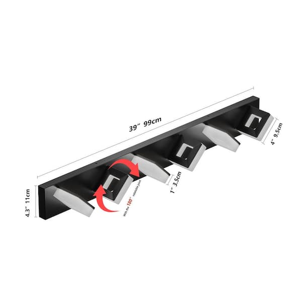39 in. Matte Black 6-Light LED Vanity Light - Rotatable Acrylic Shades w/ Touch Control & Dimmable Function for Bathroom