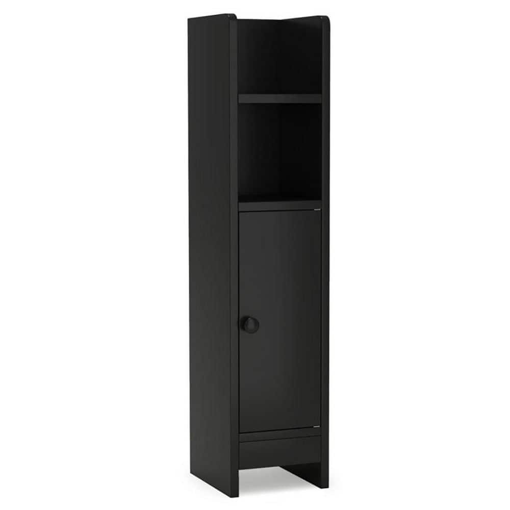 7 in. W x 8 in. D x 31.5 in. H Black Wood Storage Freestanding Linen Cabinet with Adjustable Shelf price history on PriceWatchPro