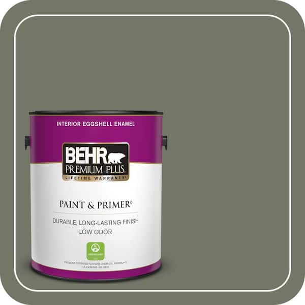 BEHR PREMIUM PLUS 1 gal. #PPU10-19 Conifer Green Eggshell Enamel Low Odor Interior Paint & Primer
