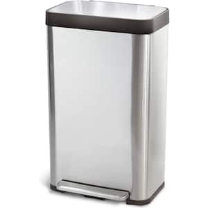 70 L/18.5 Gal. Soft-Close, Smudge Resistant Trash Can with Foot Pedal and Built in Filter- Stainless Steel