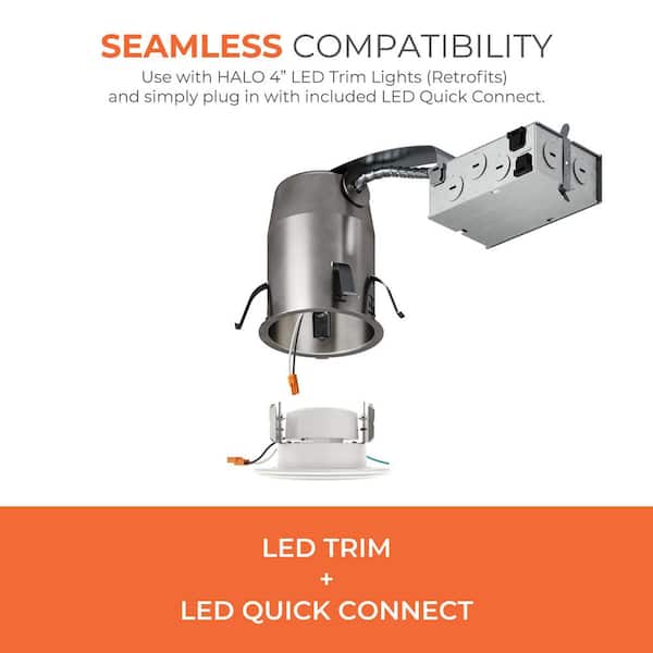 Halo H99RTAT 4-Inch Recessed Light Housing – Non-IC, Air-Tite, Shallow Ceiling Remodel