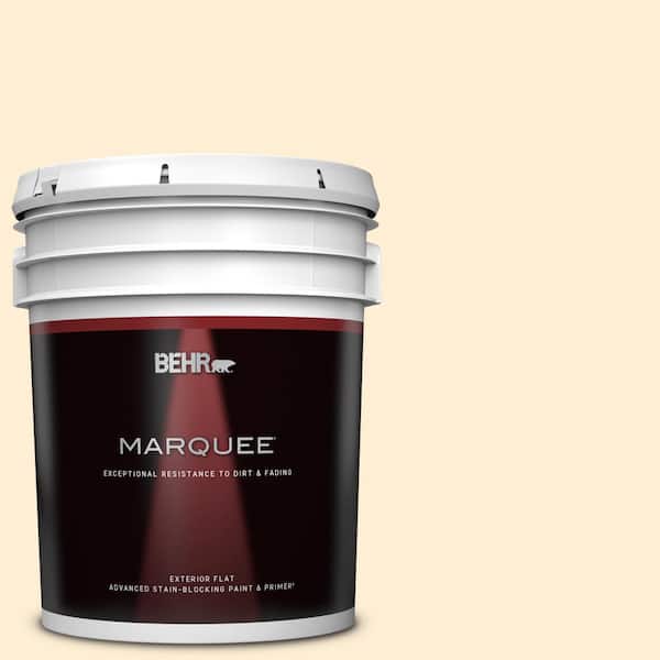 BEHR MARQUEE 5 gal. #M270-1 Pearly White Flat Exterior Paint & Primer