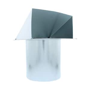 Duct 8 in. Round Exhaust Cap with Damper and Bird Screen for Range Hood