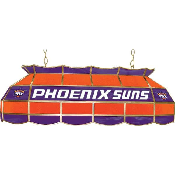 Trademark Global NBA Phoenix Suns NBA 3-Light Stained Glass Hanging Tiffany Lamp