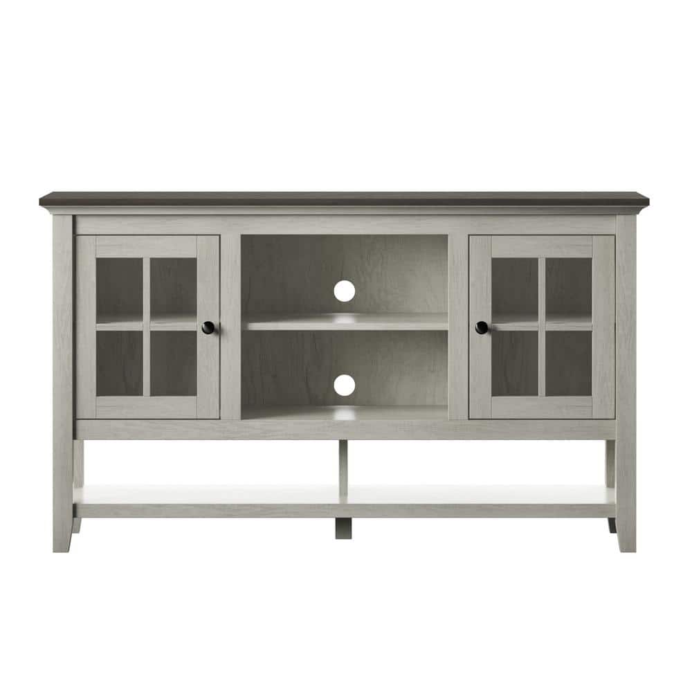 TV Stand for TVs up to 60  with Windowpane Cabinet Doors