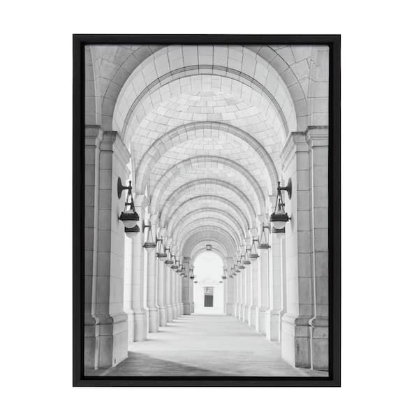 Kate and Laurel Sylvie Union Station by Golie Framed Canvas Cityscape Art Print 24 in. x 18 in.