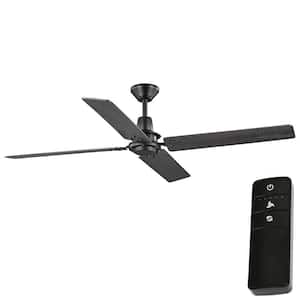 Gatson 60 in. Indoor Matte Black Ceiling Fan with DC Motor and Remote Control