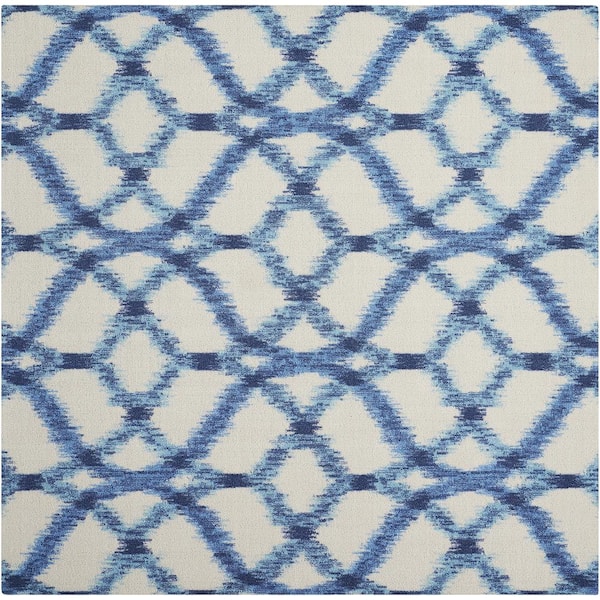 Waverly Sun N' Shade Aegean 7 ft. x 7 ft. Trellis Transitional Indoor/Outdoor Square Area Rug