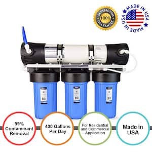4-Stage 400 GPD Ultra Flow Residential & Light Commercial Reverse Osmosis Water Filter System for Drinking & Hydroponics