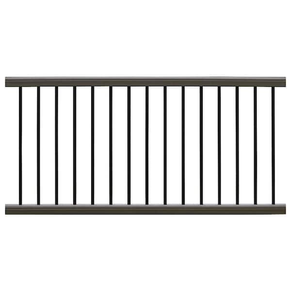 Ultrashield Hemispheres 36 in. x 3 in. x 6 ft. Argentinian Silver Gray Composite Level/Stair Railing Kit