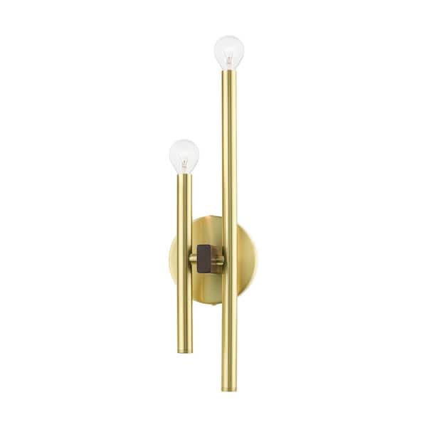 Willard 2-Light Satin Brass ADA Double Sconce