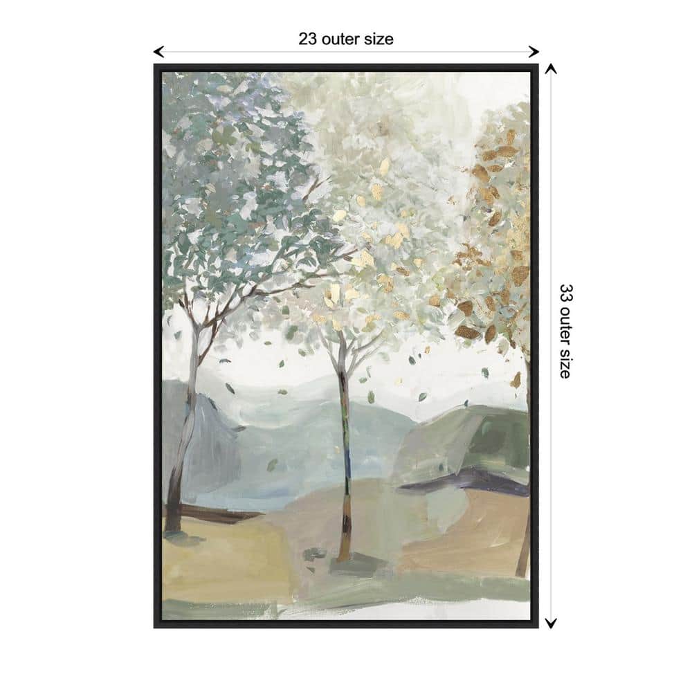Amanti Art Breezy Landscape Trees III by Allison Pearce Canvas Wall Art Print Framed 23-in. x 33-in. in Black