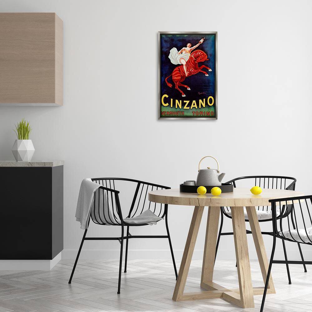 Cinzano Wine Advertisement by Marcus Jules Gray Floater Frame People Graphic Art Print 25 in. x 17 in. price history on PriceWatchPro