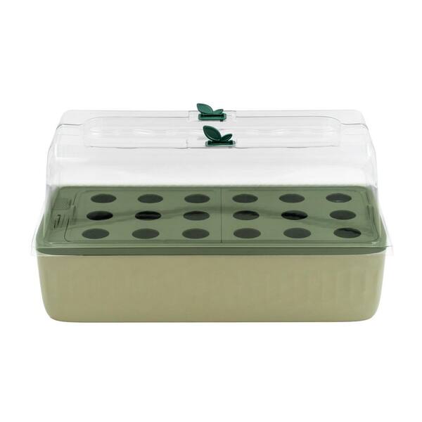 EZ Leafy Planter-Self-Watering Indoor Planter Box with Reservoir & Humidity Dome Sage Green