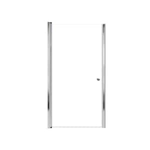 Lyna 36 in. W x 70 in. H Pivot Frameless Shower Door in Polished Chrome with Clear Glass