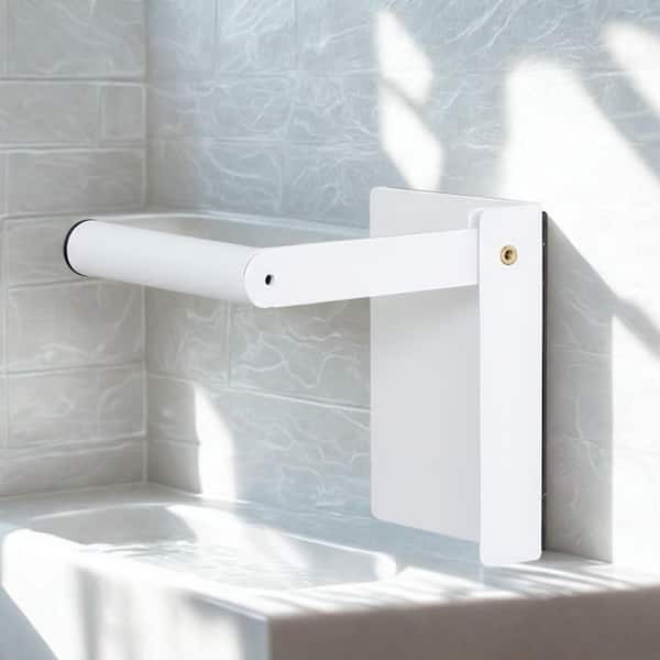 Magnetic Wall Mount White Steel Paper Towel Holder Strong Magnet for Refrigerator Grill Kitchen Garage 2 Pack